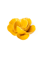 Ceramic Small Yellow Poppy Flower figurine La Vie Bien Ceramic Small Yellow Poppy Flower