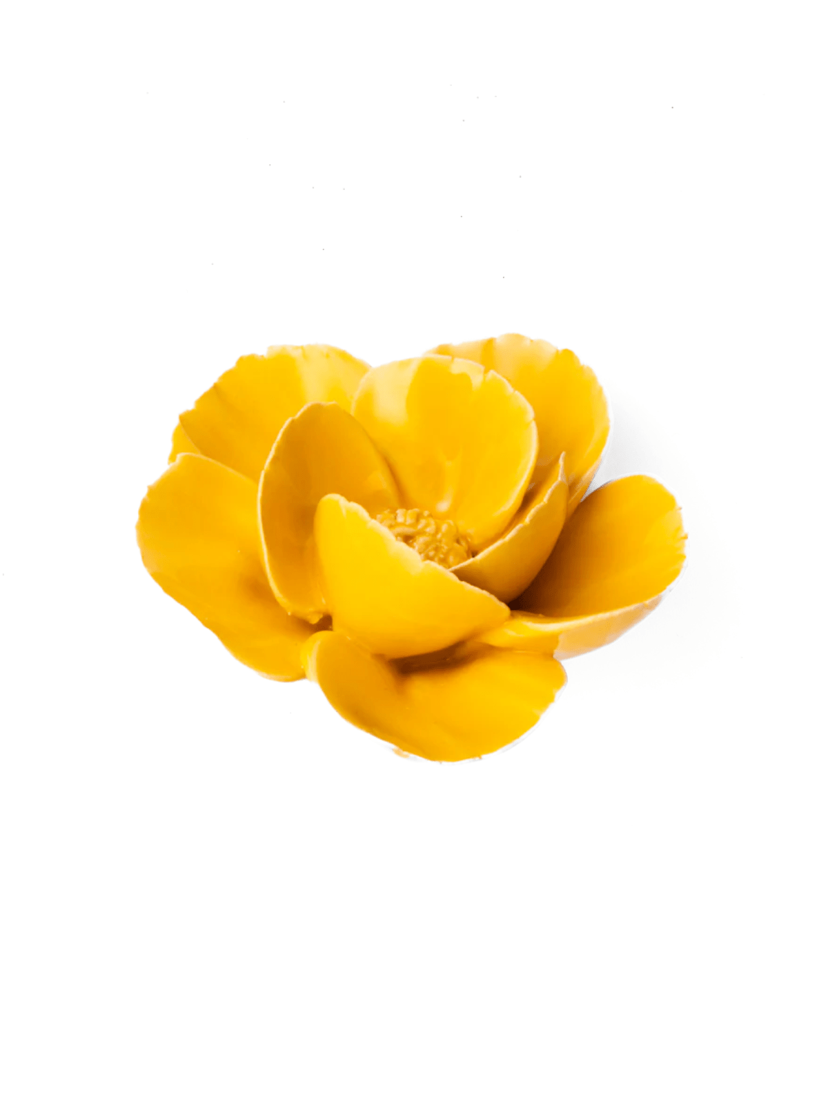 Ceramic Small Yellow Poppy Flower figurine La Vie Bien Ceramic Small Yellow Poppy Flower