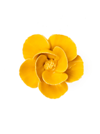 Ceramic Small Yellow Poppy Flower figurine La Vie Bien Ceramic Small Yellow Poppy Flower