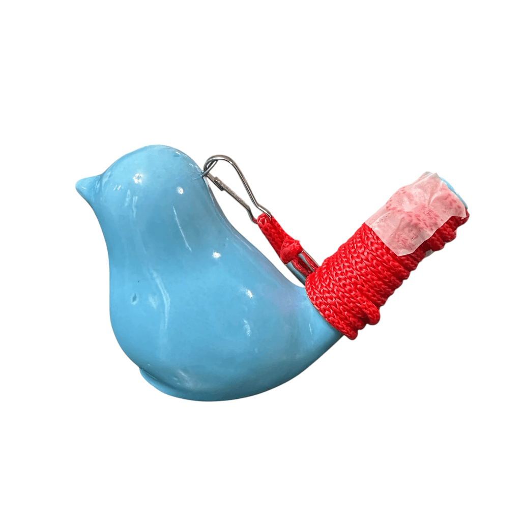 Ceramic Water Whistle Wind Instrument Blue Bird by Music Frog Co