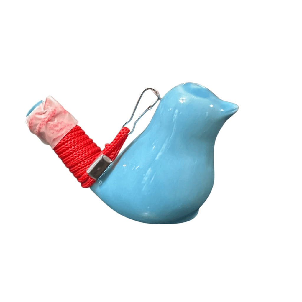 Ceramic Water Whistle Wind Instrument Blue Bird by Music Frog Co