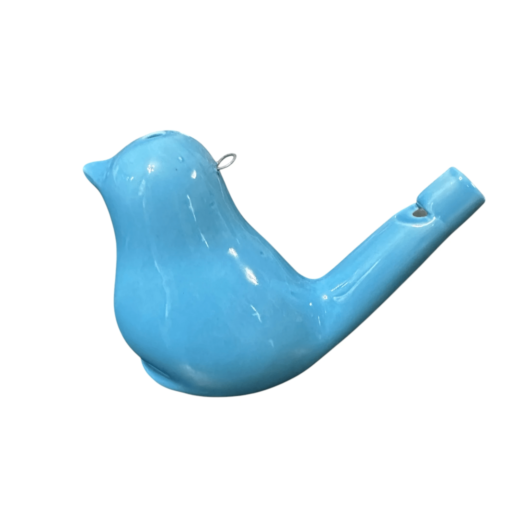 Ceramic Water Whistle Wind Instrument Blue Bird by Music Frog Co