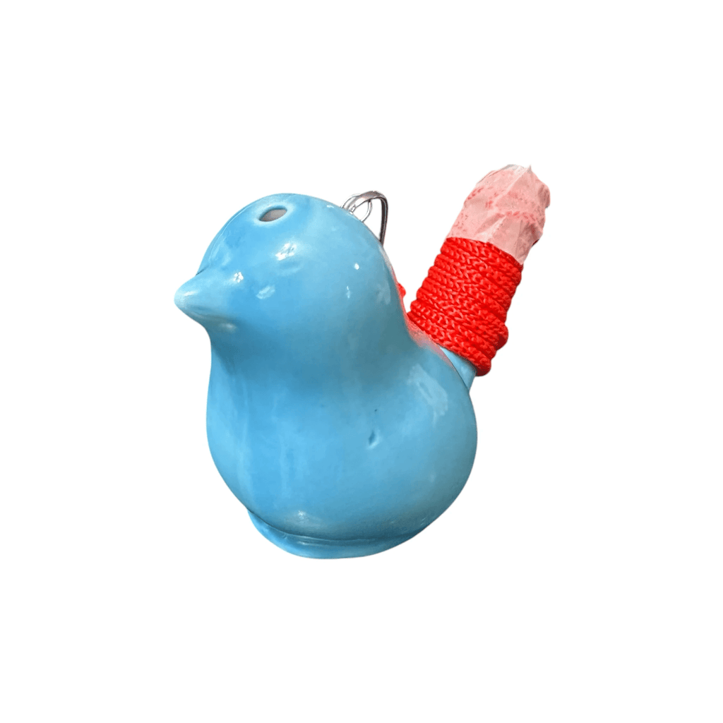 Ceramic Water Whistle Wind Instrument Blue Bird by Music Frog Co