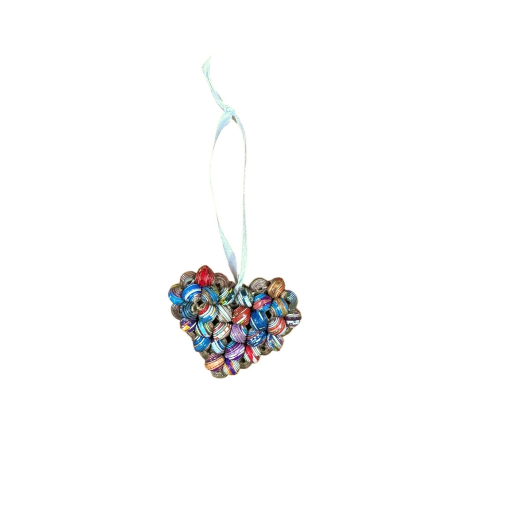 Cereal Box Bead Heart Ornament Ornaments La Vie Bien Cereal Box Bead Heart Ornament