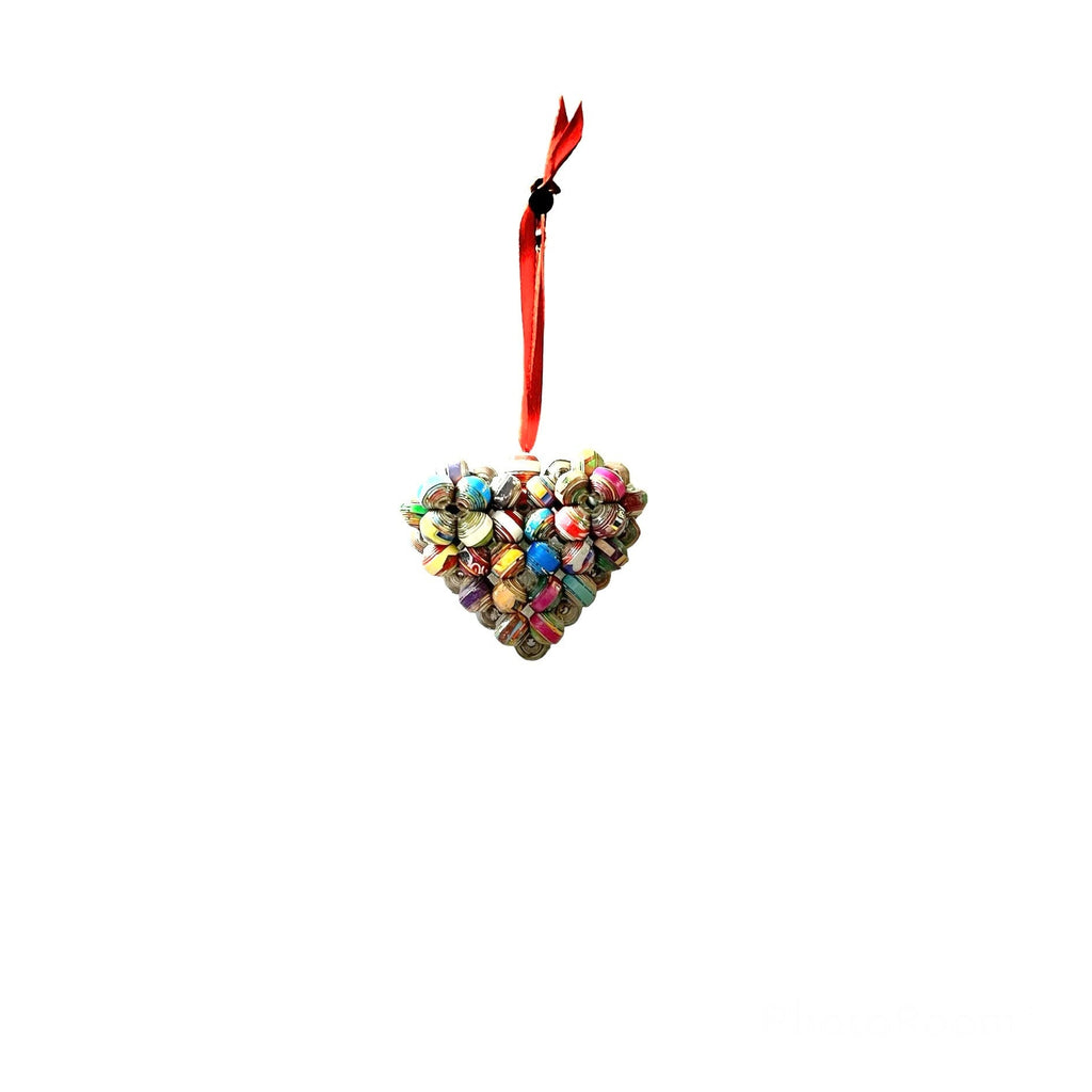 Cereal Box Bead Heart Ornament Ornaments La Vie Bien Cereal Box Bead Heart Ornament