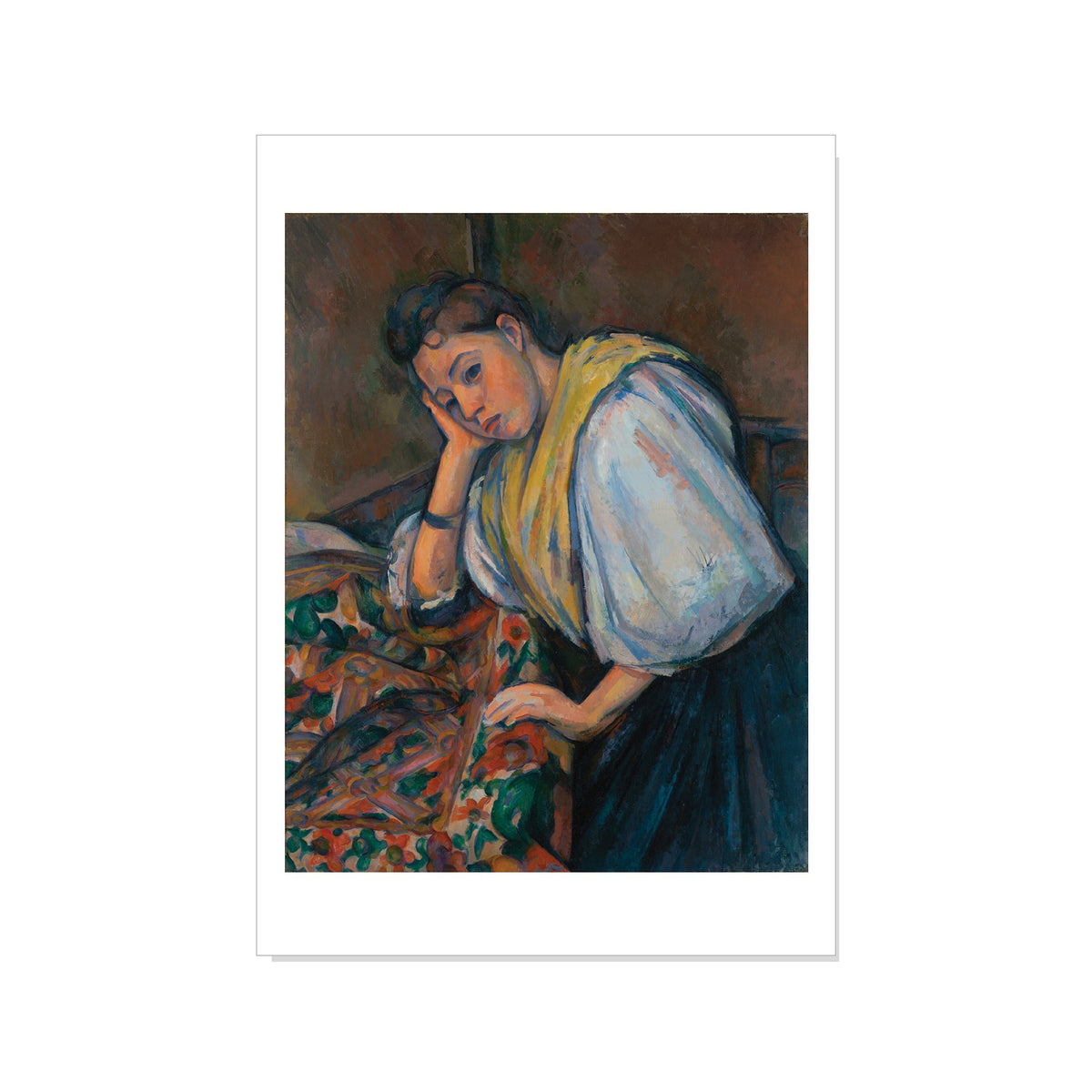 Cézanne - Young Italian Woman at a Table - Postcard STATIONERY La Vie Bien Cézanne - Young Italian Woman at a Table - Postcard