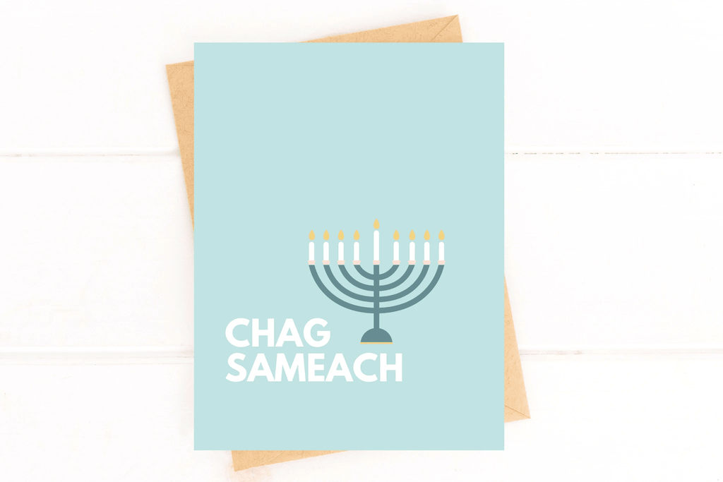 Chag Sameach Hebrew Happy Holidays Hanukkah Card by Five Dot Post
