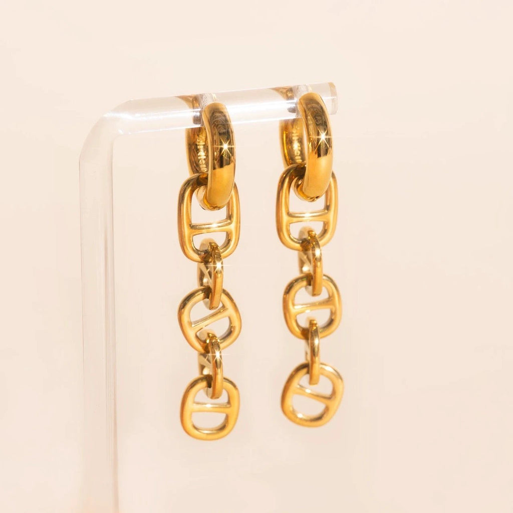 Chain Chunky Huggie Hoop Charms by Oh Clementine