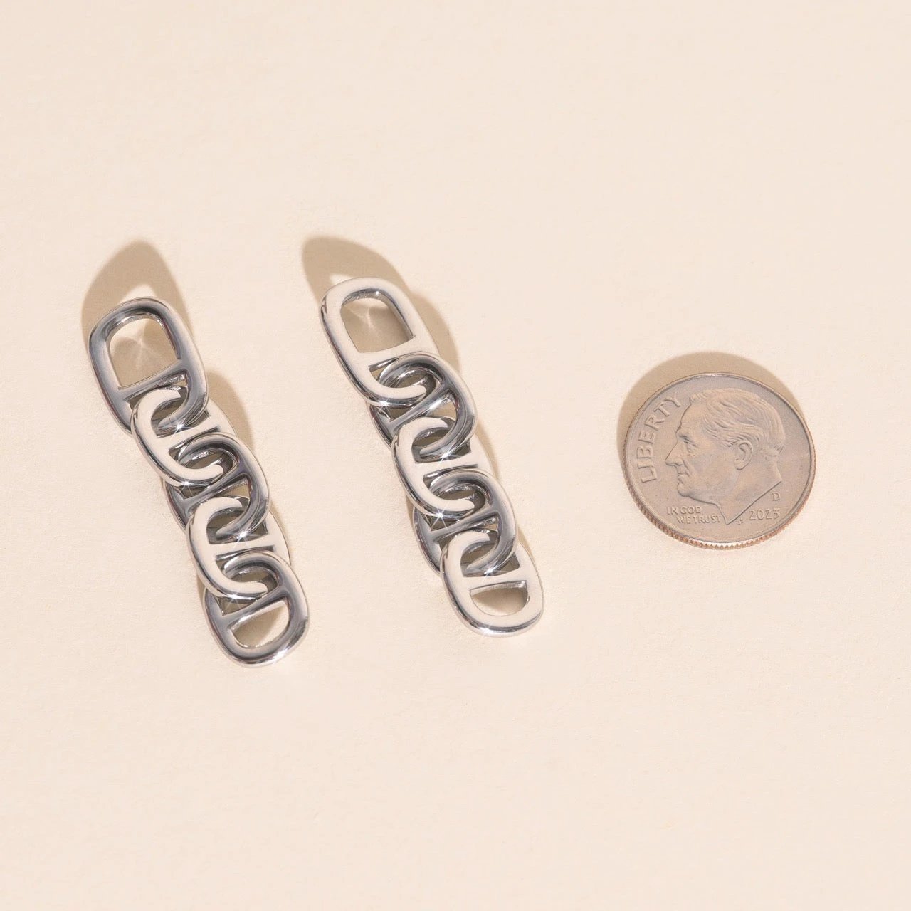 Chain Chunky Huggie Hoop Charms by Oh Clementine