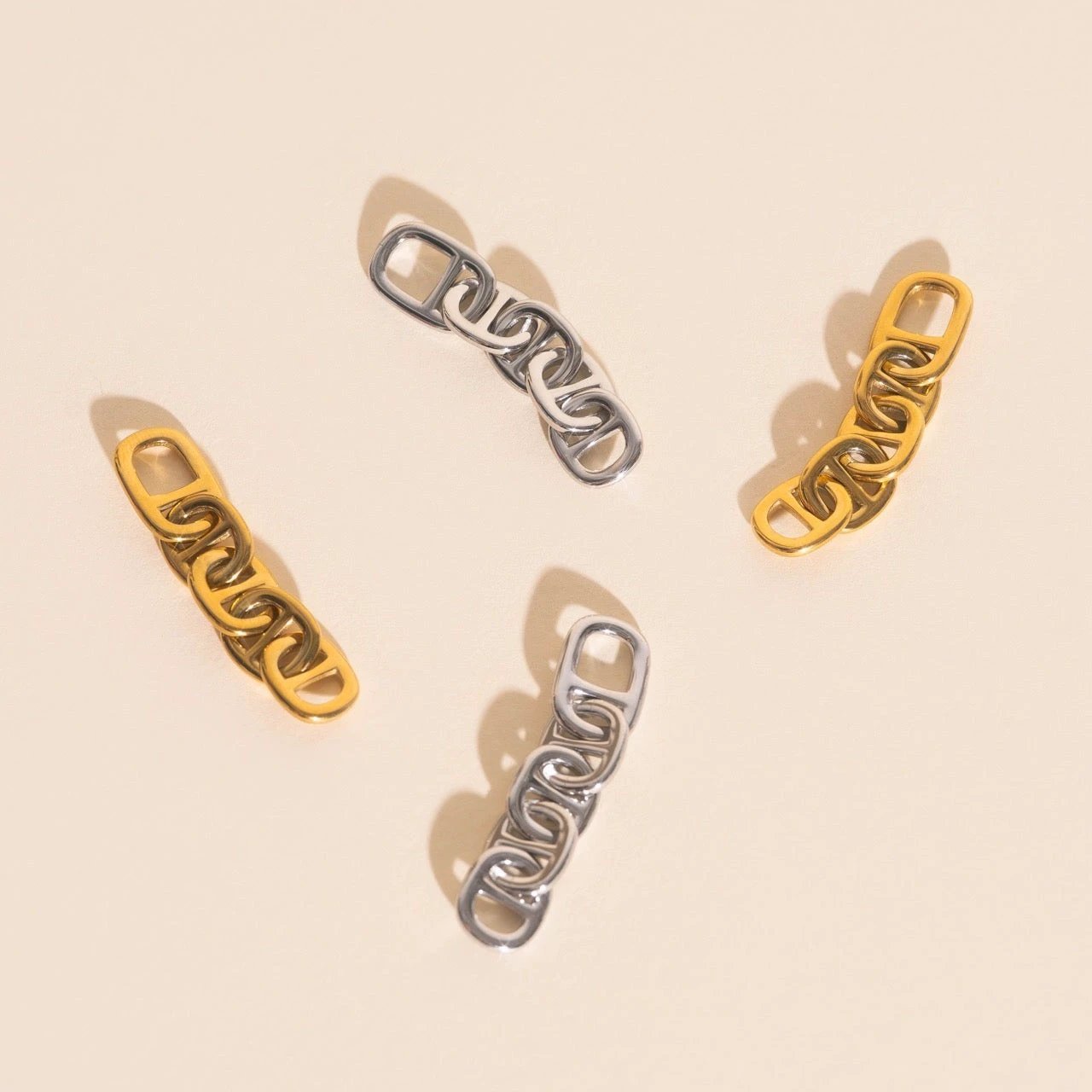 Chain Chunky Huggie Hoop Charms by Oh Clementine