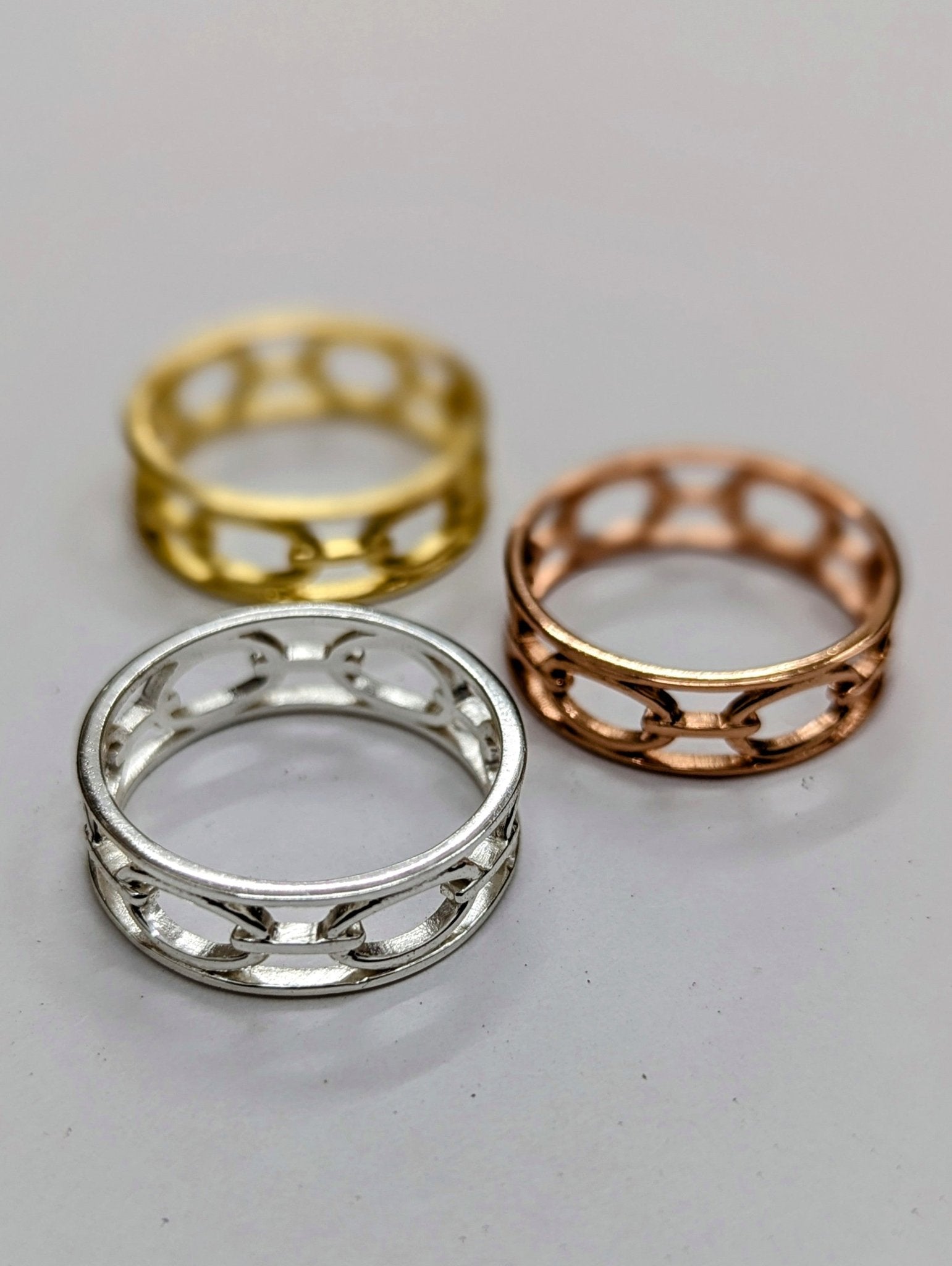 Chain Link Band Ring by Ash & Rose