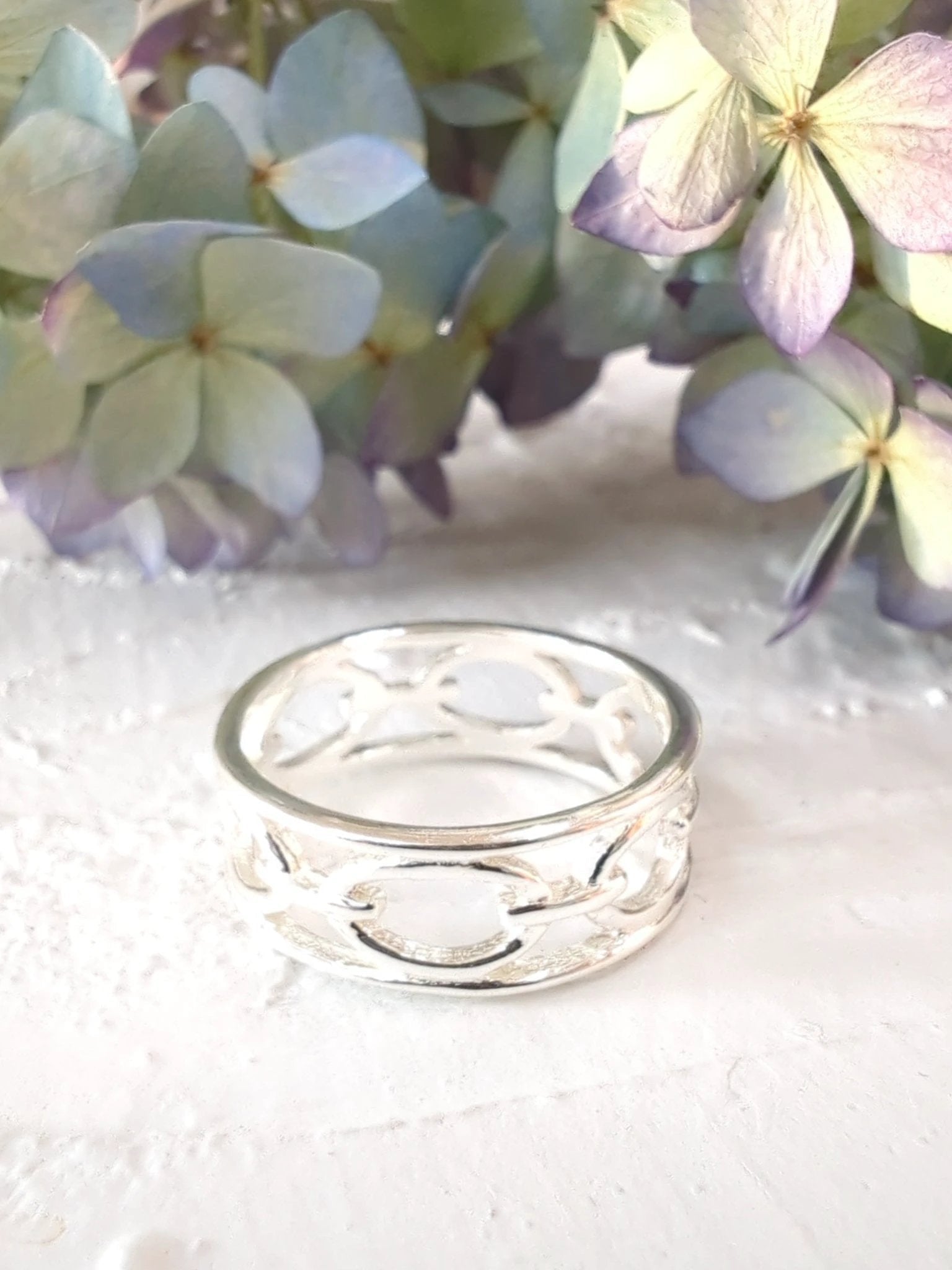 Chain Link Band Ring by Ash & Rose