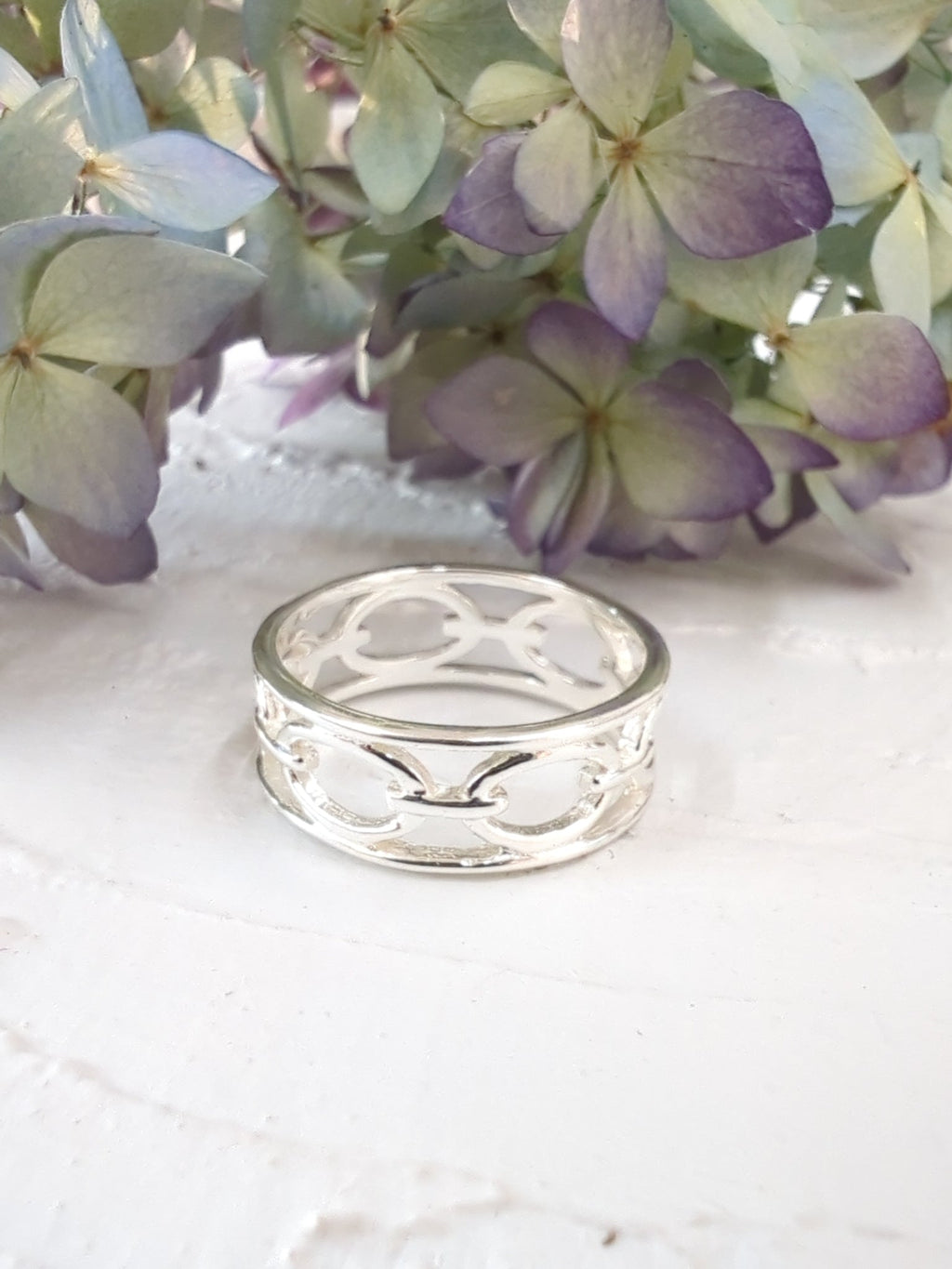 Chain Link Band Ring by Ash & Rose