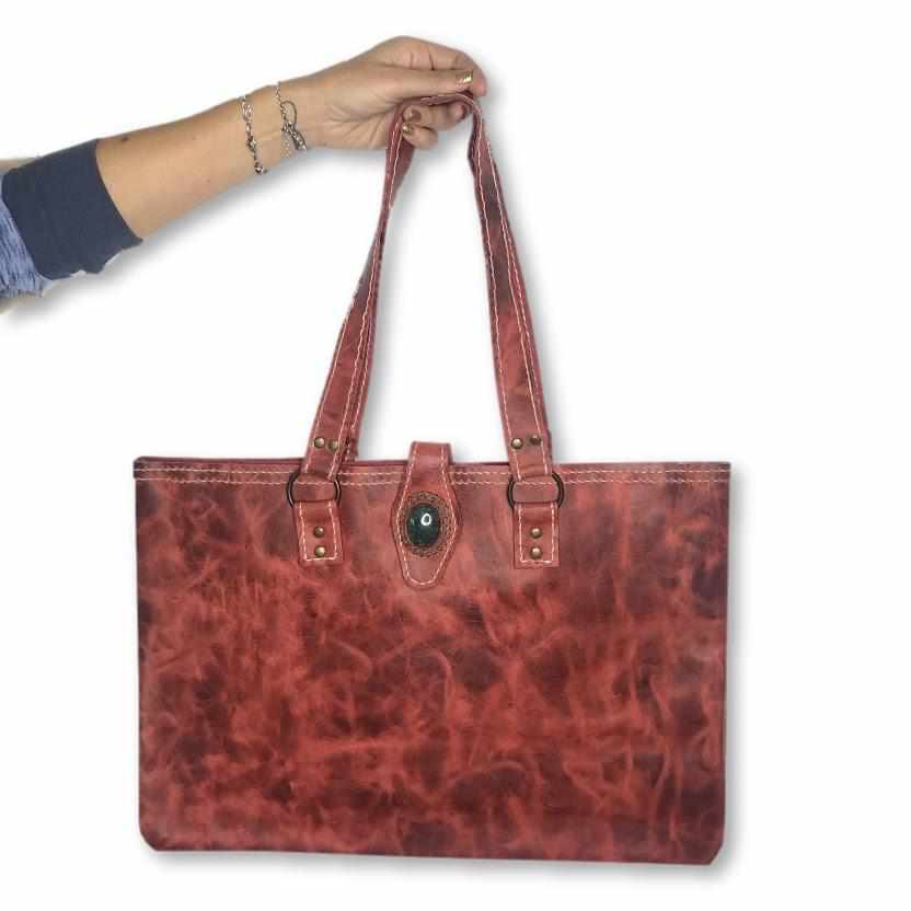 Chakra Jade Stone Leather Bag - Guatemala Bags La Vie Bien Chakra Jade Stone Leather Bag - Guatemala