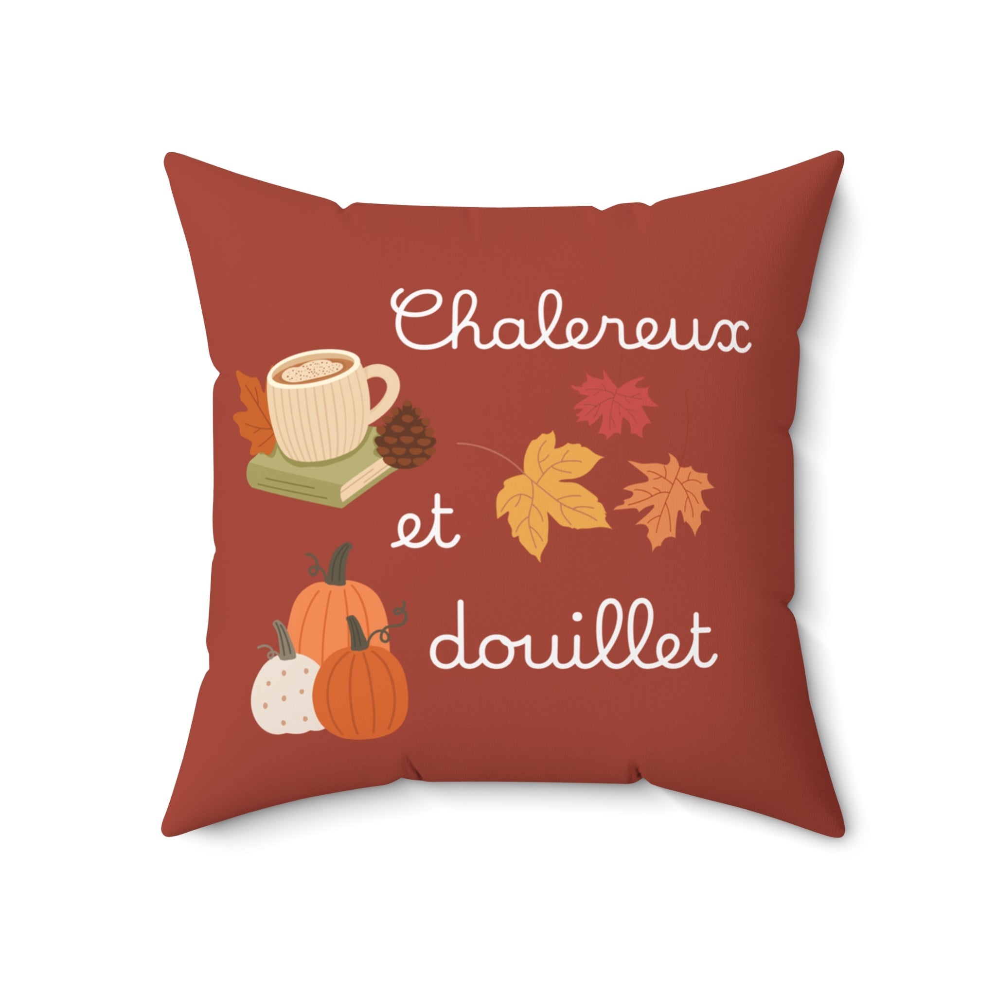 Chaleureux et douillet French Autumn Cozy Pillow, Fall Decorative Cushion for French home decor Home Decor La Vie Bien Chaleureux et douillet French Autumn Cozy Pillow, Fall Decorative Cushion for French home decor