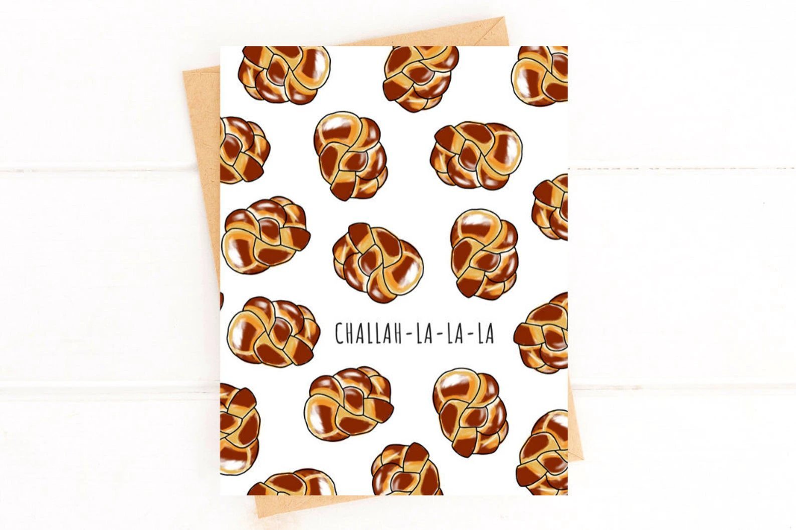 Challah Hanukkah Card, Funny Hanukkah Card, Unique Card for Hanukkah by Five Dot Post