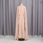 Champagne Satin Cape & Skirt Set(MS314)