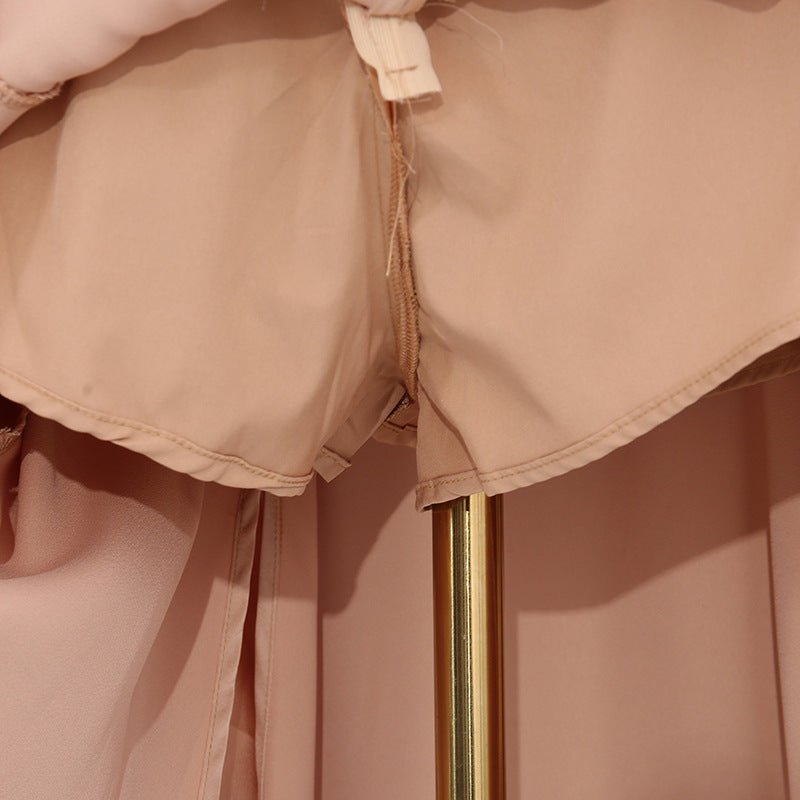Champagne Satin Cape & Skirt Set(MS314)