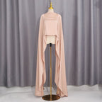 Champagne Satin Cape & Skirt Set(MS314) La Vie Bien Champagne Satin Cape & Skirt Set(MS314)