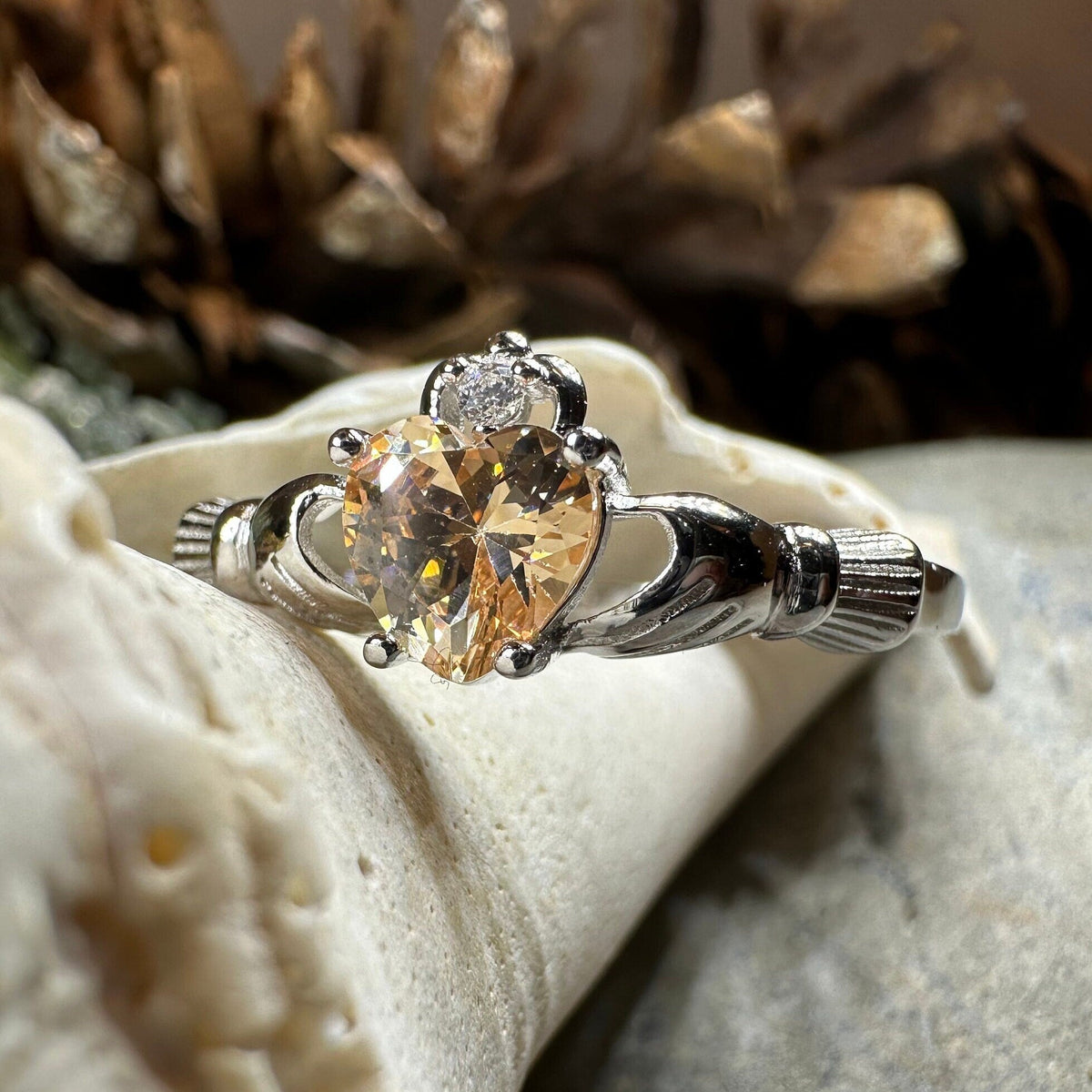 Champagne Toast Claddagh Ring Ring La Vie Bien Champagne Toast Claddagh Ring