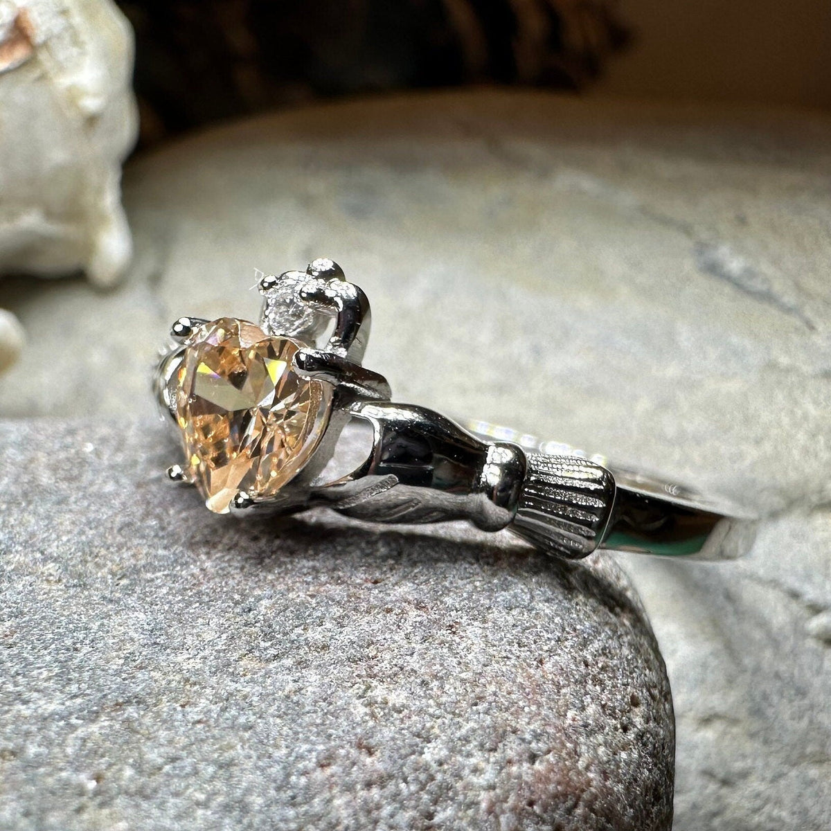 Champagne Toast Claddagh Ring Ring La Vie Bien Champagne Toast Claddagh Ring