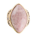 Champion Pink Rhodonite Golden Cocktail Ring by Barse Jewelry