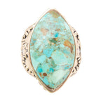 Champion Blue Turquoise Golden Cocktail Ring by Barse Jewelry