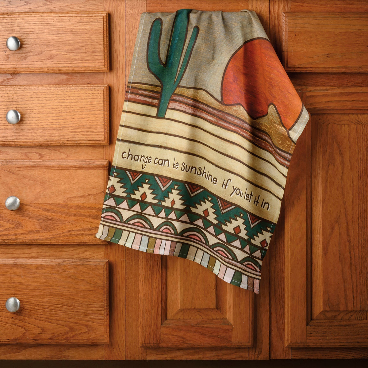 Change Can Be Sunshine If You Let It In Kitchen Towel | Woodburned Desert Hand Tea Dish Cloth | 18" x 28" Dish Towel La Vie Bien Change Can Be Sunshine If You Let It In Kitchen Towel | Woodburned Desert Hand Tea Dish Cloth | 18" x 28"