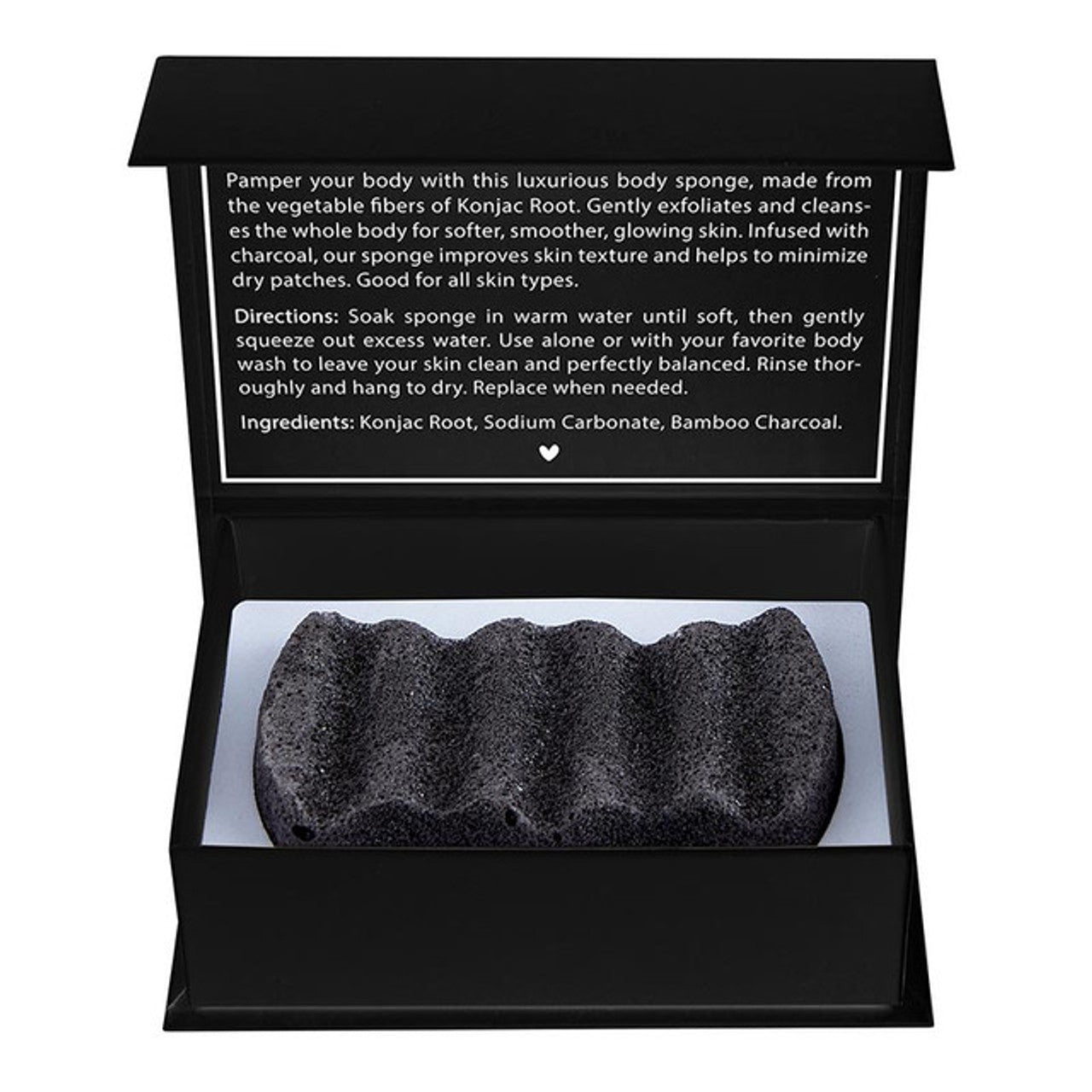 Charcoal Konjac Body Sponge | All-Natural Scrub Sponge Detoxify Exfoliate Skin Bath & Body La Vie Bien Charcoal Konjac Body Sponge | All-Natural Scrub Sponge Detoxify Exfoliate Skin