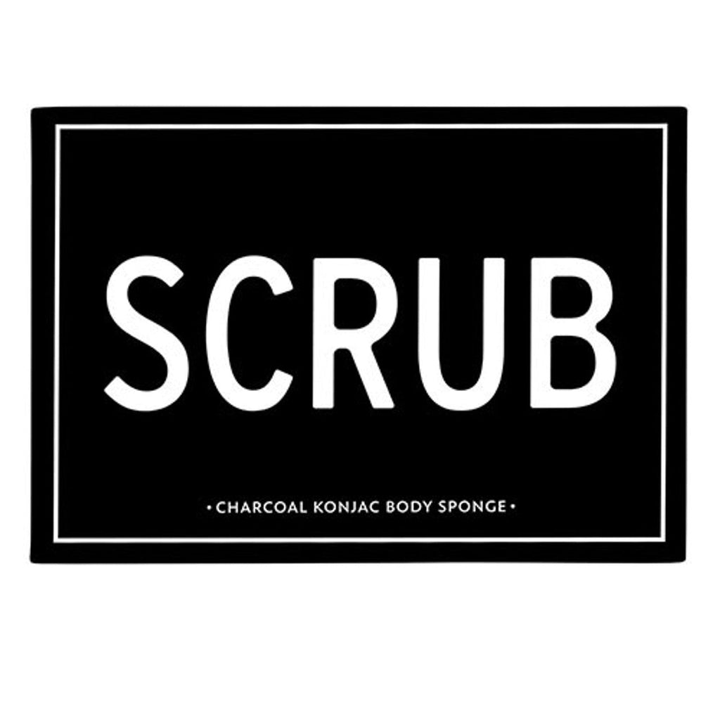 Charcoal Konjac Body Sponge | All - Natural Scrub Sponge Detoxify Exfoliate Skin