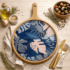 Charcuterie Board Pizza Serving Platter - Floral by Bohozena