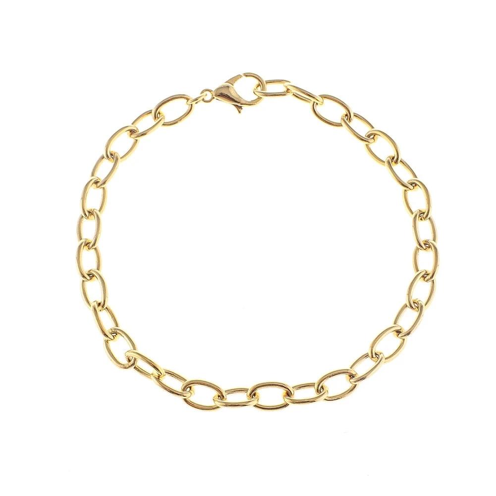 Charm Bar Anklets 9.5” - Cable Link 18k Gold Plated by Curated By Suarez