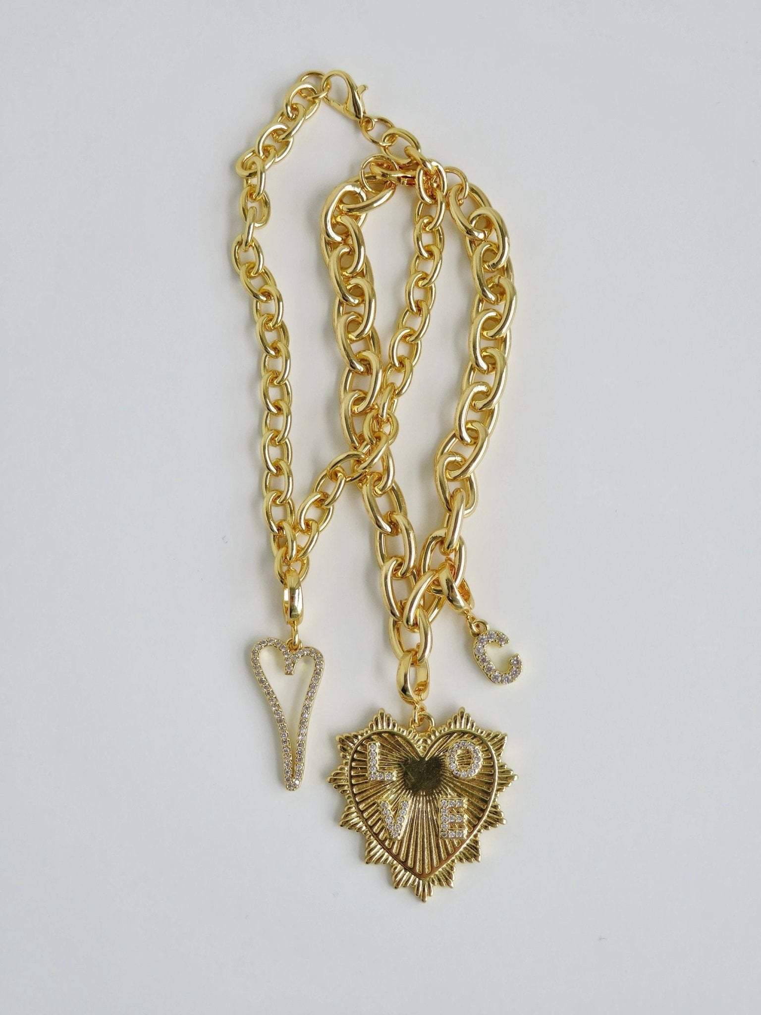 Charm Bar Bracelets - Cable Link 18k Gold Plated