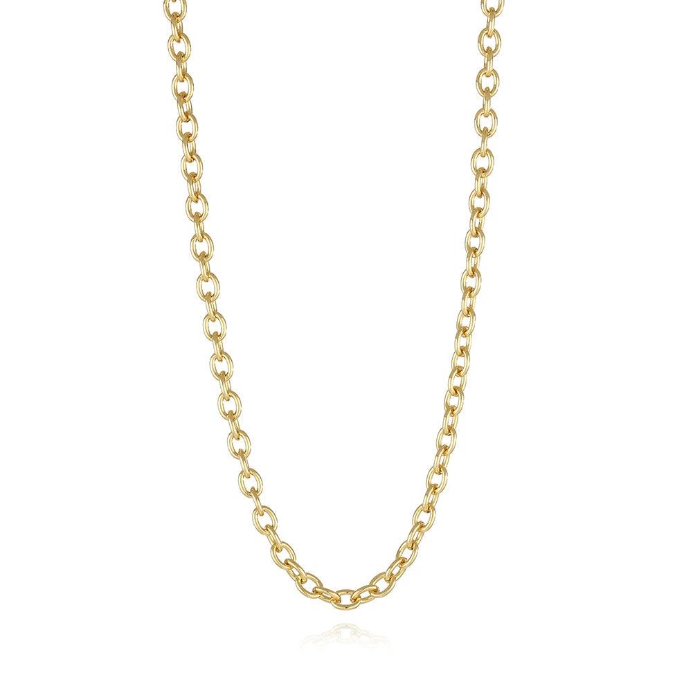 Charm Bar Necklaces - 18”, 24” 28” Cable Link 18k Gold Plated