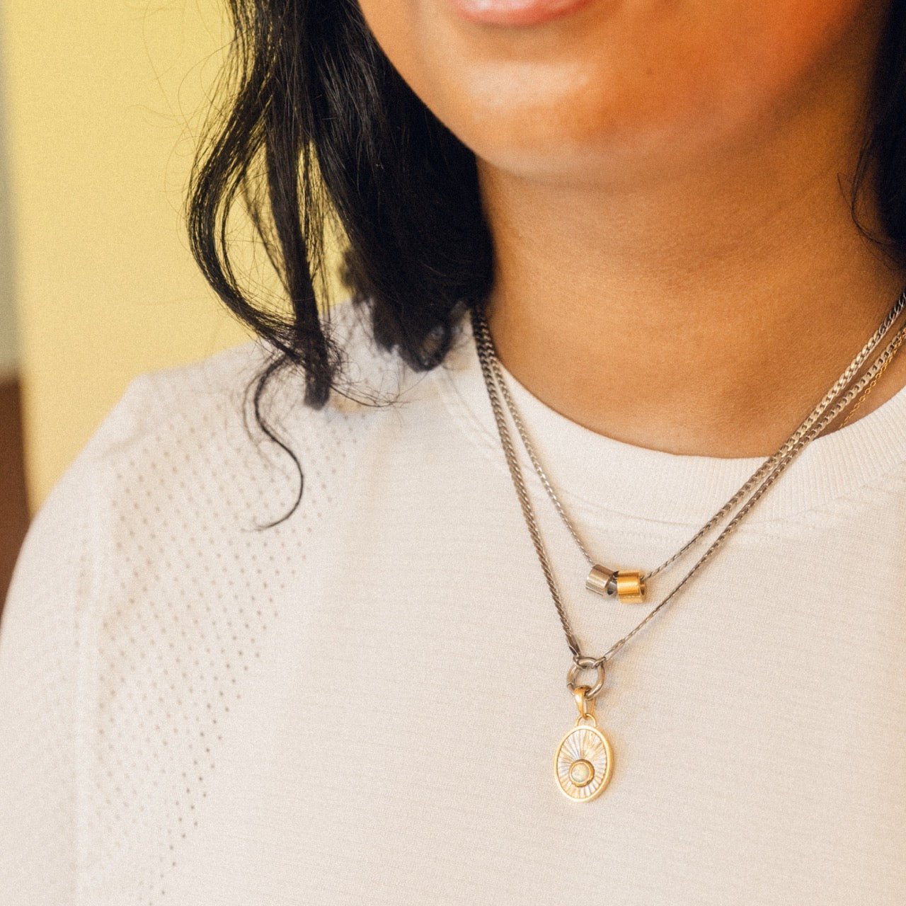 Charm Spacer Necklace Charm Necklace Charm La Vie Bien Charm Spacer Necklace Charm