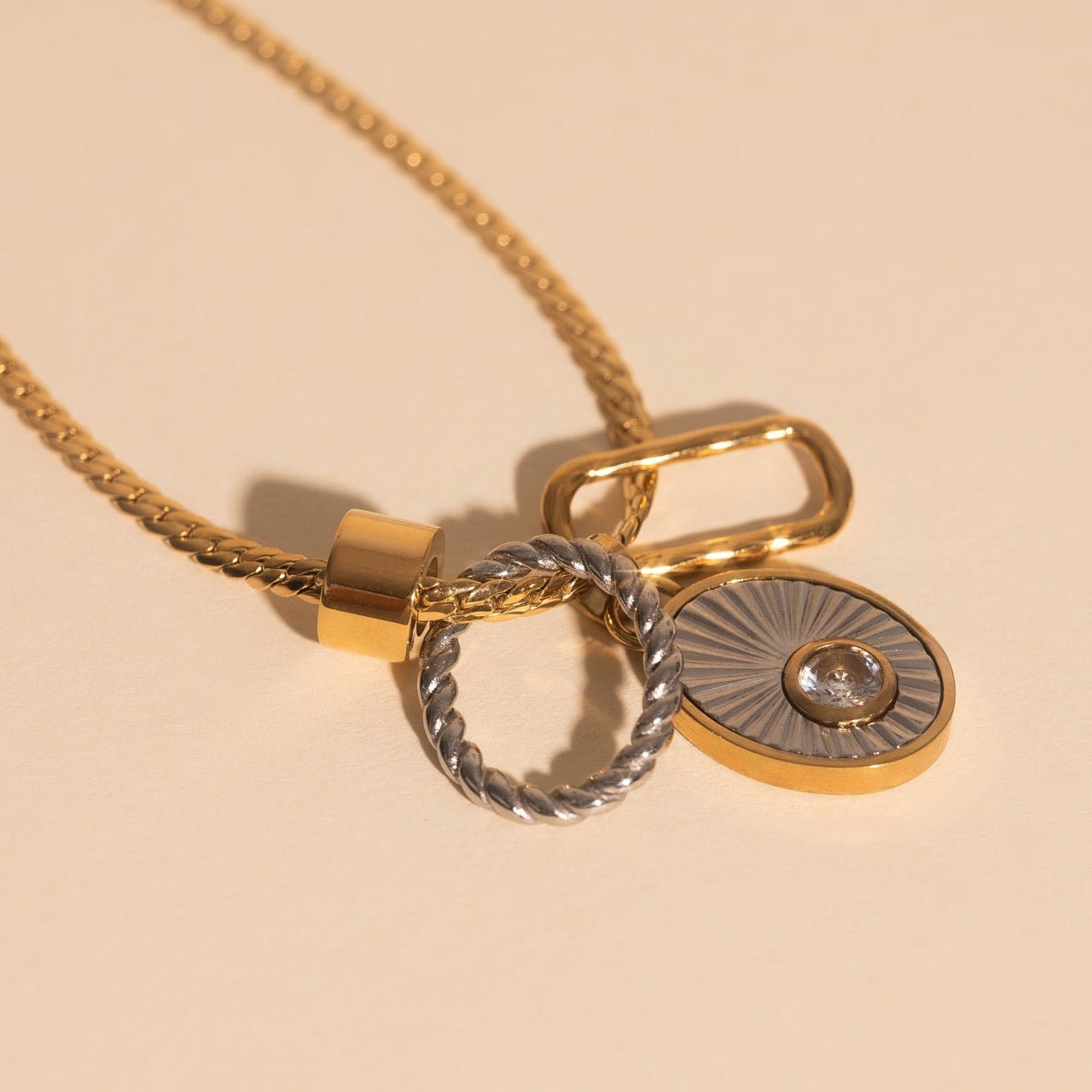 Charm Spacer Necklace Charm Necklace Charm La Vie Bien Charm Spacer Necklace Charm