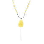 Chartruese Lemon Jade Long Pendant Necklace by Barse Jewelry