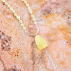 Chartruese Lemon Jade Long Pendant Necklace by Barse Jewelry