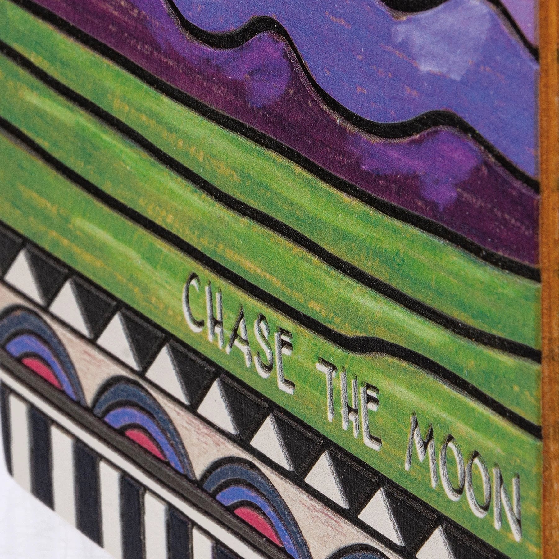 Chase The Moon Wooden Box Sign | Wall Desk Office Home Decor | 6" x 8" by The Bullish Store