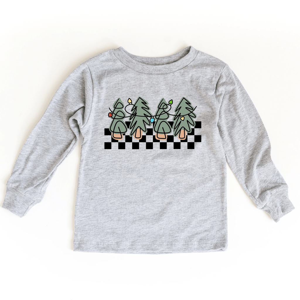 Checkered Christmas Tree tee shirt, toddler and youth sizes by Benny and Ray Apparel