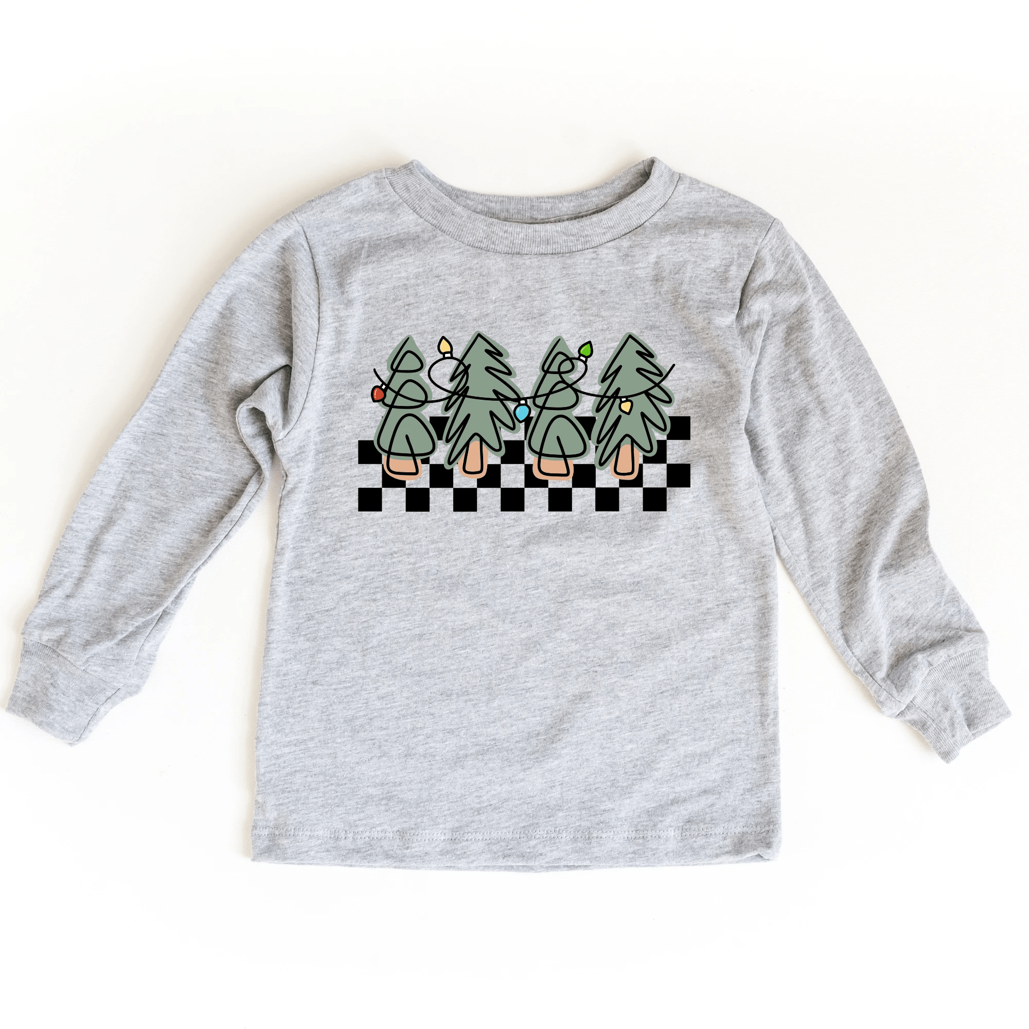 Checkered Christmas Tree tee shirt, toddler and youth sizes by Benny and Ray Apparel