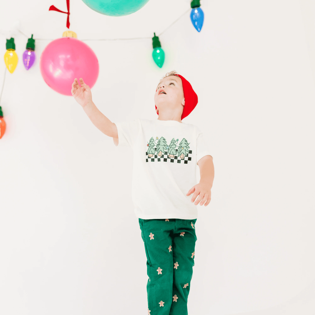 Checkered Christmas Tree tee shirt, toddler and youth sizes by Benny and Ray Apparel