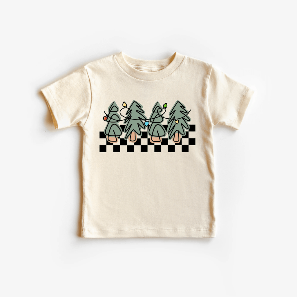 Checkered Christmas Tree tee shirt, toddler and youth sizes by Benny and Ray Apparel