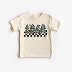 Checkered Christmas Tree tee shirt, toddler and youth sizes by Benny and Ray Apparel