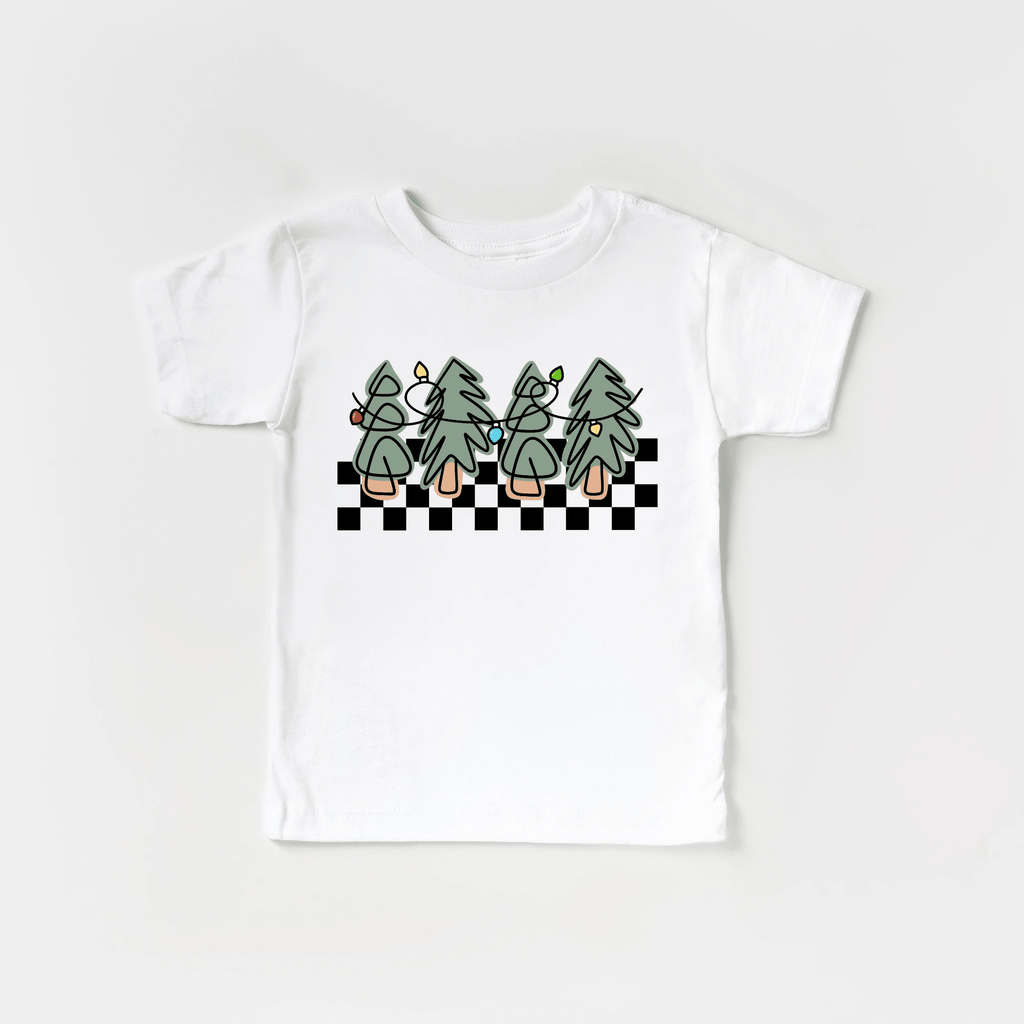 Checkered Christmas Tree tee shirt, toddler and youth sizes by Benny and Ray Apparel