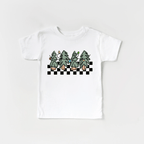 Checkered Christmas Tree tee shirt, toddler and youth sizes by Benny and Ray Apparel