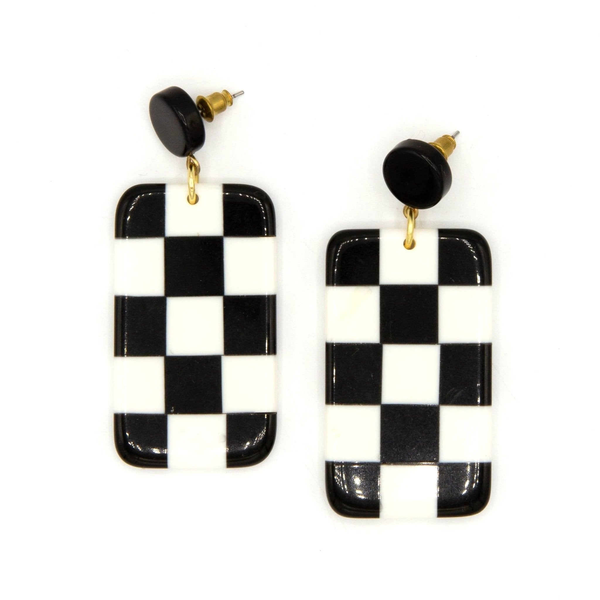 Checkered Resin Earrings by Fair Anita