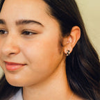 Checkered Rounded Super Chunky Huggie Hoop Earrings by Oh Clementine