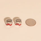 Checkered Rounded Super Chunky Huggie Hoop Earrings Super Chunky Huggie Hoops La Vie Bien Checkered Rounded Super Chunky Huggie Hoop Earrings