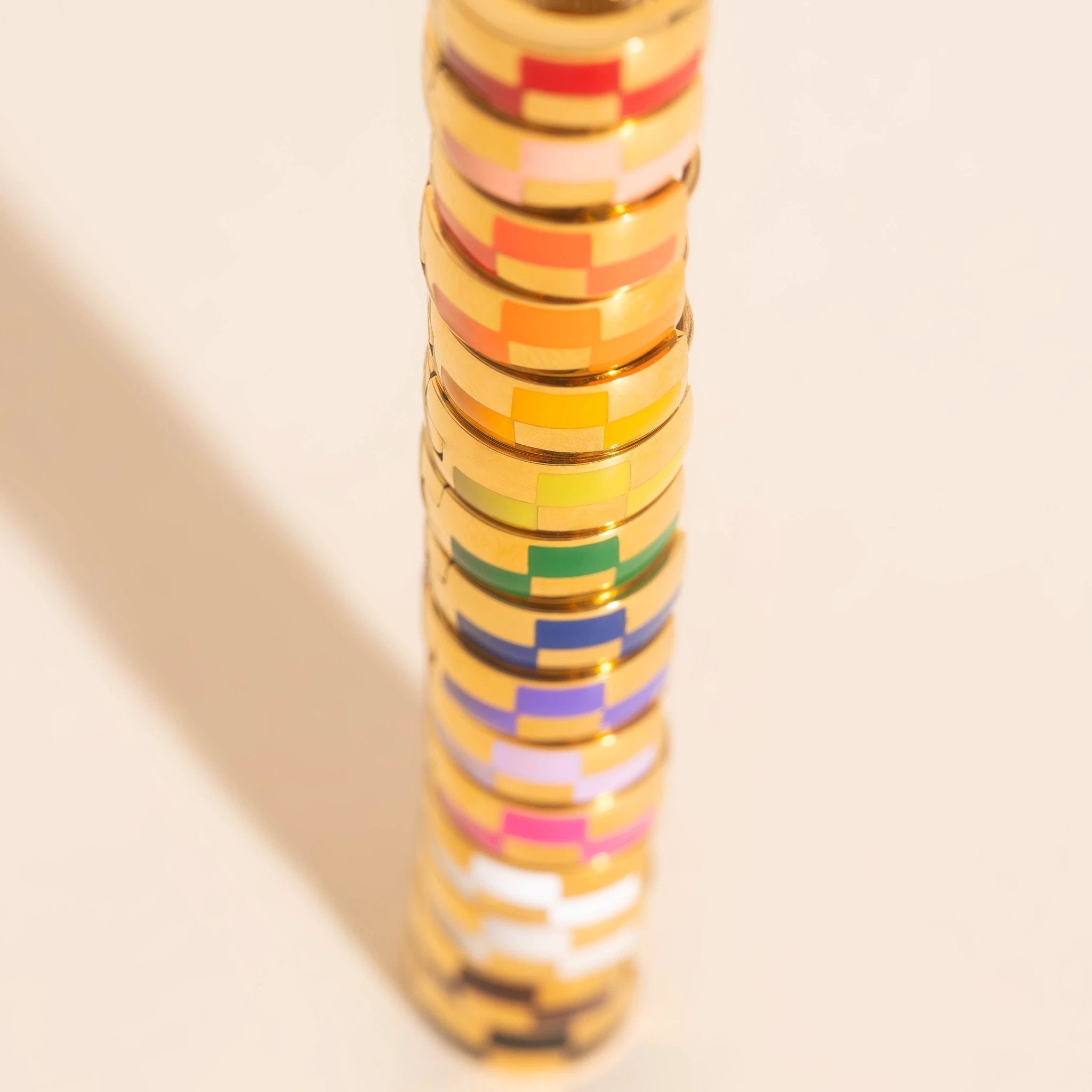 Checkered Rounded Super Chunky Huggie Hoop Earrings by Oh Clementine